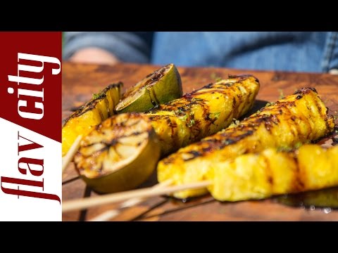 Barbecued fruit kebabs recipe