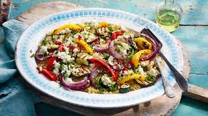 Barbecued courgette and couscous salad with feta is not only delicious but also packed with various nutritional benefits.